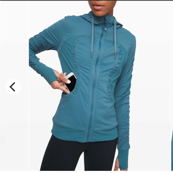 Lululemon- Like New - Sz 10- Dance Studio Jacket III- Reversible- Blue Petrol - Picture 4 of 16